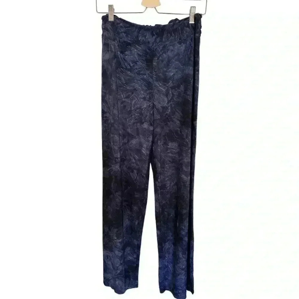 Est. 1946 Blue Tie Dye Palazzo Pants Women Medium Wide Leg Flowy Boho Lounge